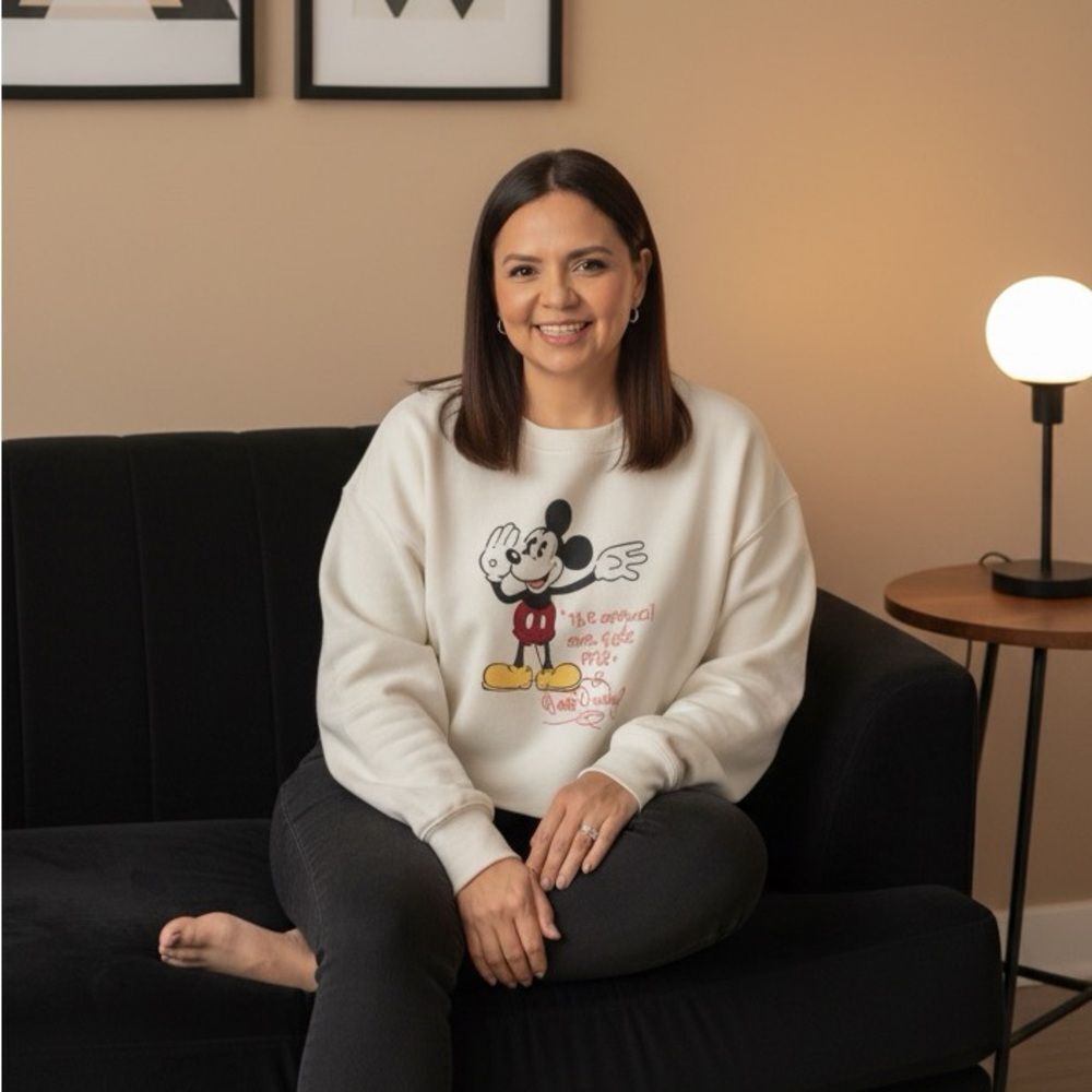 Disney 100 Mickey Mouse Crop Sweatshirt – Primark Crewneck – Women’s Size XS – B